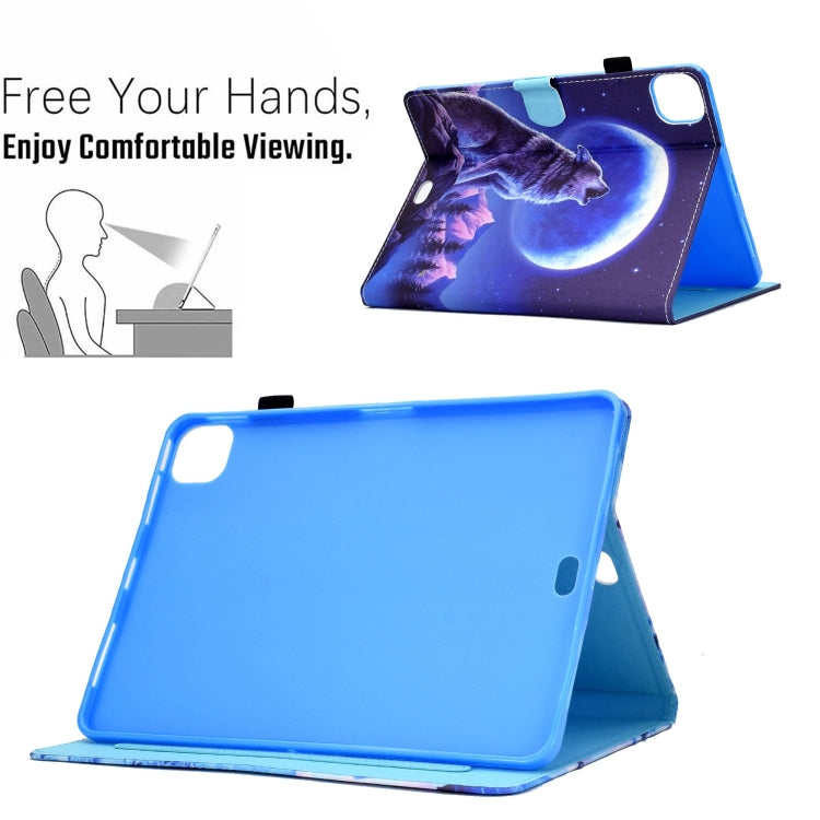 For iPad Pro 11 2024 Painted Stitching Smart Leather Tablet Case(Night Wolf) - iPad Pro 11 2024 Cases by buy2fix | Online Shopping UK | buy2fix