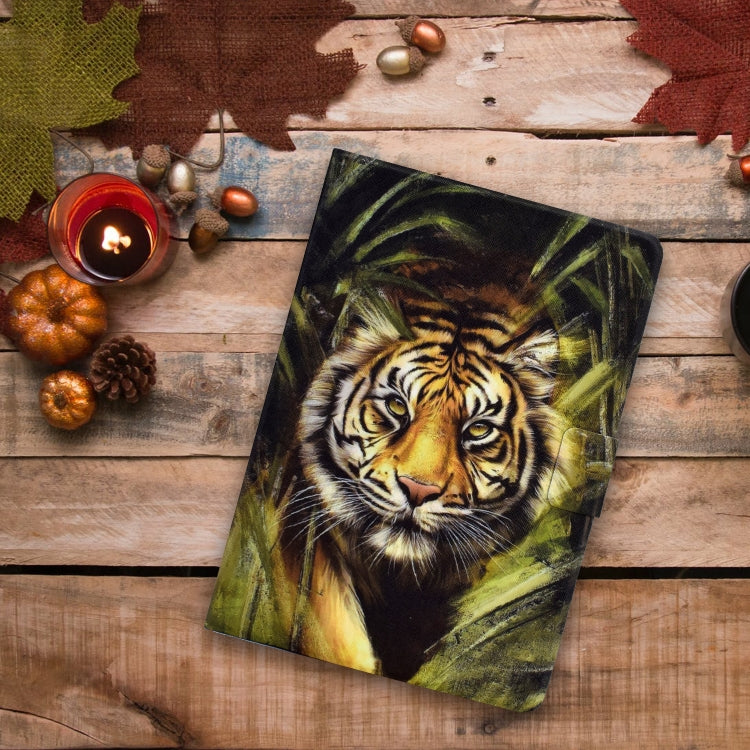 For iPad Pro 11 2024 Colored Drawing Horizontal Flip Tablet Leather Case(Tiger) - iPad Pro 11 2024 Cases by buy2fix | Online Shopping UK | buy2fix