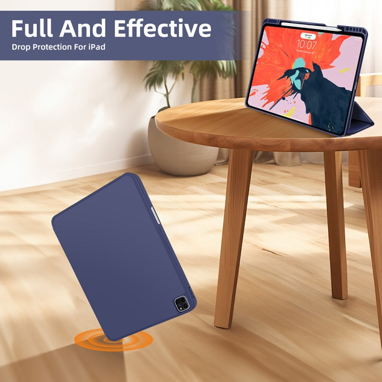 For iPad Pro 13 2024 3-fold TPU Smart Leather Tablet Case with Pen Slot(Royal Blue) - iPad Pro 13 2024 Cases by buy2fix | Online Shopping UK | buy2fix