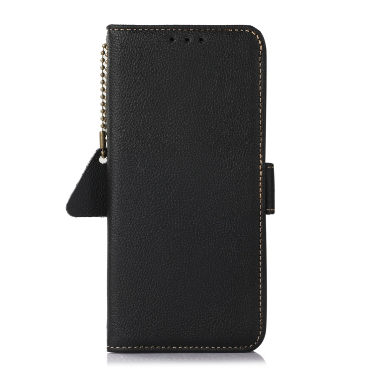 For iPhone 16 Plus Side-Magnetic TJ Genuine Leather RFID Phone Case(Black) - iPhone 16 Plus Cases by buy2fix | Online Shopping UK | buy2fix