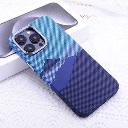 For iPhone 14 Pro Max Kevlar Carbon Fiber Texture MagSafe Magnetic Phone Case(Blue) - iPhone 14 Pro Max Cases by buy2fix | Online Shopping UK | buy2fix