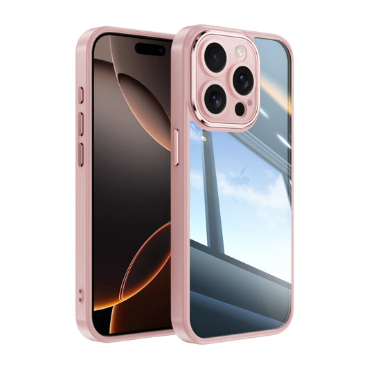 For iPhone 16 Pro Acrylic Hybrid TPU Armor Shockproof Phone Case(Pink) - iPhone 16 Pro Cases by buy2fix | Online Shopping UK | buy2fix