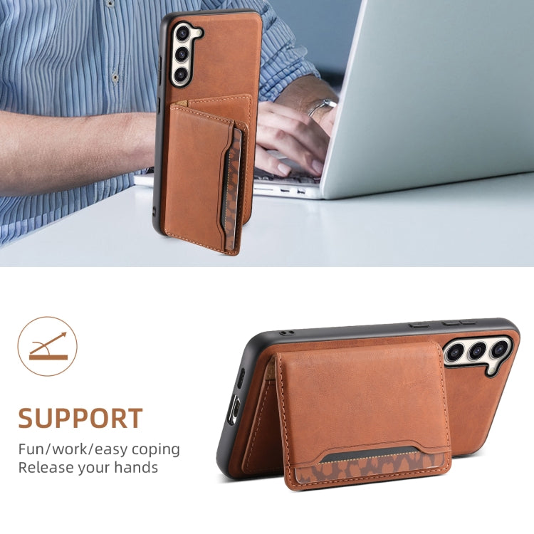 For Samsung Galaxy S23+ 5G Denior D13 Retro Texture Leather MagSafe Card Bag Phone Case(Brown) - Galaxy S23+ 5G Cases by Denior | Online Shopping UK | buy2fix