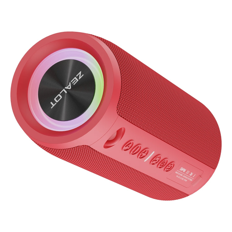 Zealot S51 Pro Shocking Bass Bluetooth Speaker with Colorful Light(Red) - Desktop Speaker by ZEALOT | Online Shopping UK | buy2fix