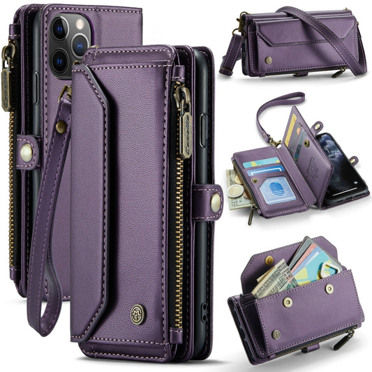 For iPhone 11 Pro CaseMe C36 Card Slots Zipper Wallet RFID Anti-theft Leather Phone Case(Purple) - iPhone 11 Pro Cases by CaseMe | Online Shopping UK | buy2fix