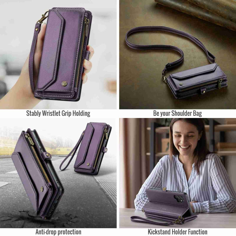 For Samsung Galaxy A13 5G / 4G CaseMe C36 Card Slots Zipper Wallet RFID Anti-theft Leather Phone Case(Purple) - Galaxy Phone Cases by CaseMe | Online Shopping UK | buy2fix