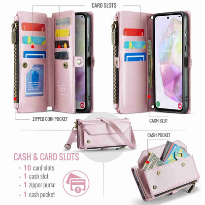 For Samsung Galaxy A35 5G CaseMe C36 Card Slots Zipper Wallet RFID Anti-theft Leather Phone Case(Pink) - Galaxy Phone Cases by CaseMe | Online Shopping UK | buy2fix