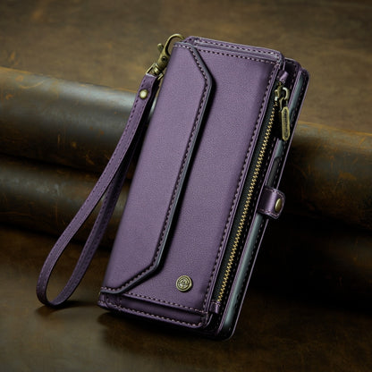 For Samsung Galaxy S21+ 5G CaseMe C36 Card Slots Zipper Wallet RFID Anti-theft Leather Phone Case(Purple) - Galaxy S21+ 5G Cases by CaseMe | Online Shopping UK | buy2fix