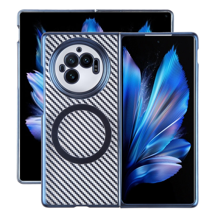 For vivo X Fold3 6D Plated Carbon Fiber Clear Magsafe PC Phone Case(Dream Blue) - vivo Cases by buy2fix | Online Shopping UK | buy2fix