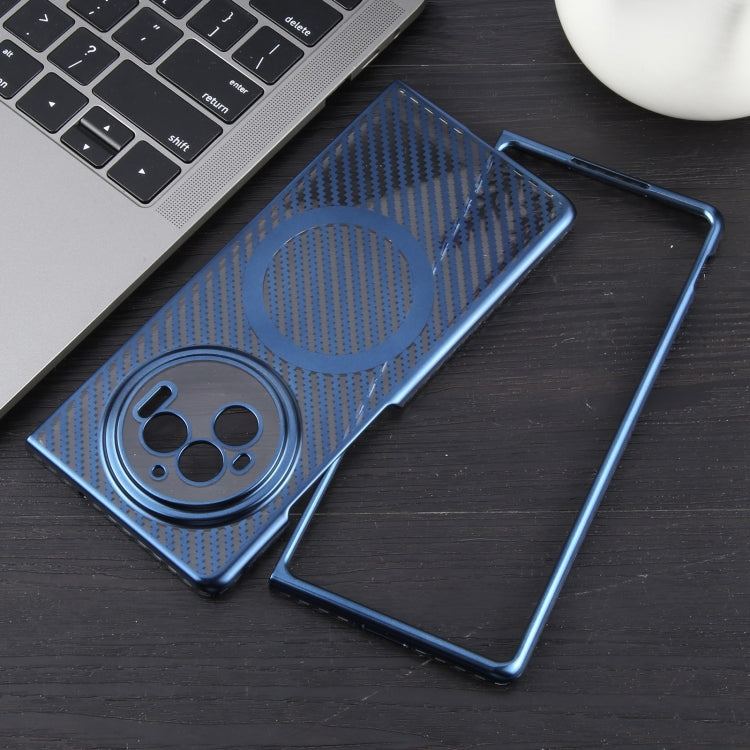 For vivo X Fold3 6D Plated Carbon Fiber Clear Magsafe PC Phone Case(Dream Blue) - vivo Cases by buy2fix | Online Shopping UK | buy2fix