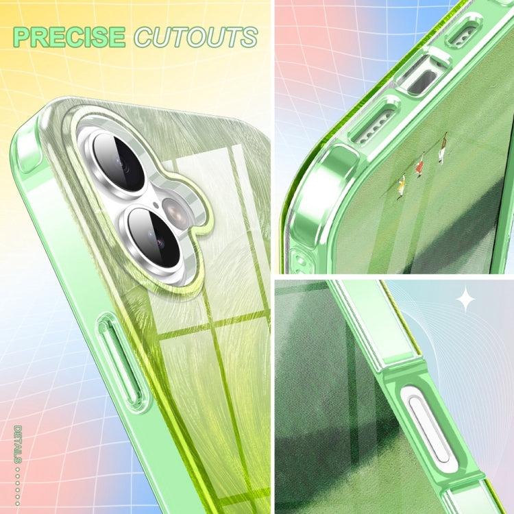 For iPhone 16 Plus IMD Gradient Feather PC Hybrid TPU Phone Case(Green) - iPhone 16 Plus Cases by buy2fix | Online Shopping UK | buy2fix