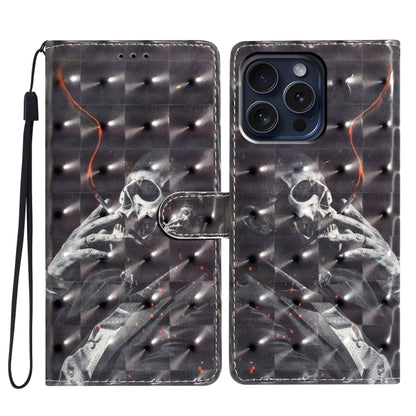 For iPhone 16 Pro Max 3D Pattern Leather Phone Case(Skull) - iPhone 16 Pro Max Cases by buy2fix | Online Shopping UK | buy2fix