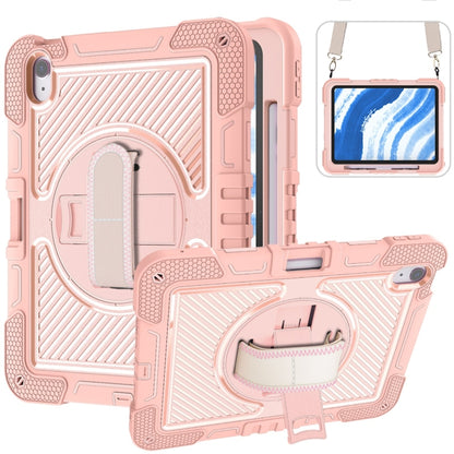 For iPad Air 11 2025 / 2024 360 Degree Rotation PC Contrast Silicone Tablet Case(Rose Gold) - iPad Air 11 2025 / 2024 Cases by buy2fix | Online Shopping UK | buy2fix