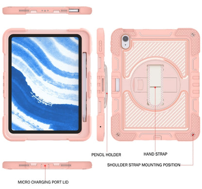 For iPad Air 11 2025 / 2024 360 Degree Rotation PC Contrast Silicone Tablet Case(Rose Gold) - iPad Air 11 2025 / 2024 Cases by buy2fix | Online Shopping UK | buy2fix