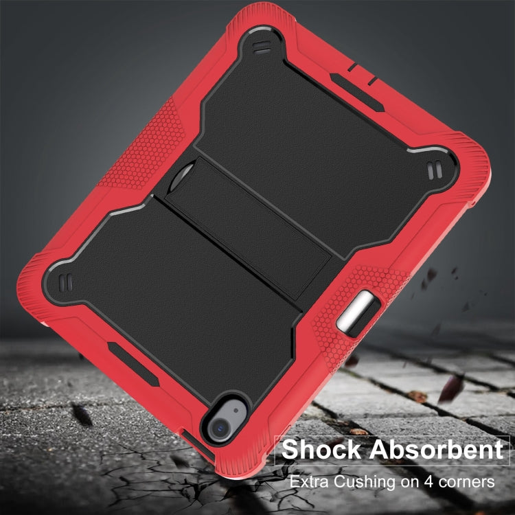 For iPad Air 11 2024 / Air 2022 10.9 Shockproof Silicone Hybrid PC Tablet Case with Holder(Black + Red) - iPad Air 11 2024 Cases by buy2fix | Online Shopping UK | buy2fix