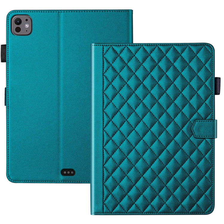 For iPad Pro 11 2024 Rhombus Lattice Leather Smart Tablet Case(Dark Green) - iPad Pro 11 2024 Cases by buy2fix | Online Shopping UK | buy2fix