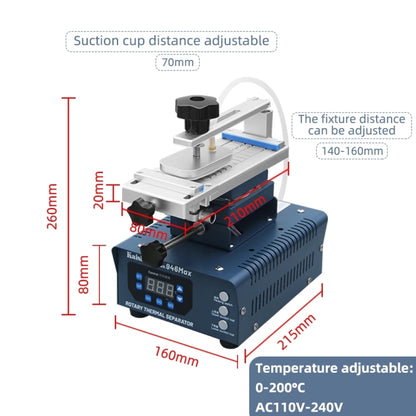 Kaisi 946 Max Double Vacuum Pumps LCD Separator Rotating Thermal Machine, UK Plug - Separation Equipment by Kaisi | Online Shopping UK | buy2fix