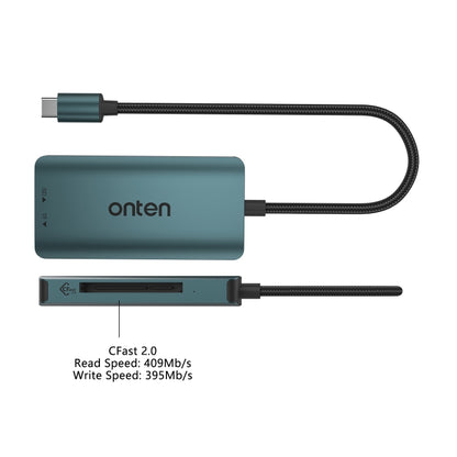 Onten C15 3 in 1 USB-C / Type-C to CFast 2.0 & SD & TF Card Reader(Pine Green) - Card Reader by Onten | Online Shopping UK | buy2fix