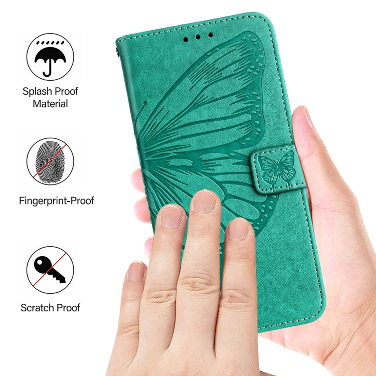 For Blackview A53 Embossed Butterfly Leather Phone Case(Green) - More Brand by buy2fix | Online Shopping UK | buy2fix