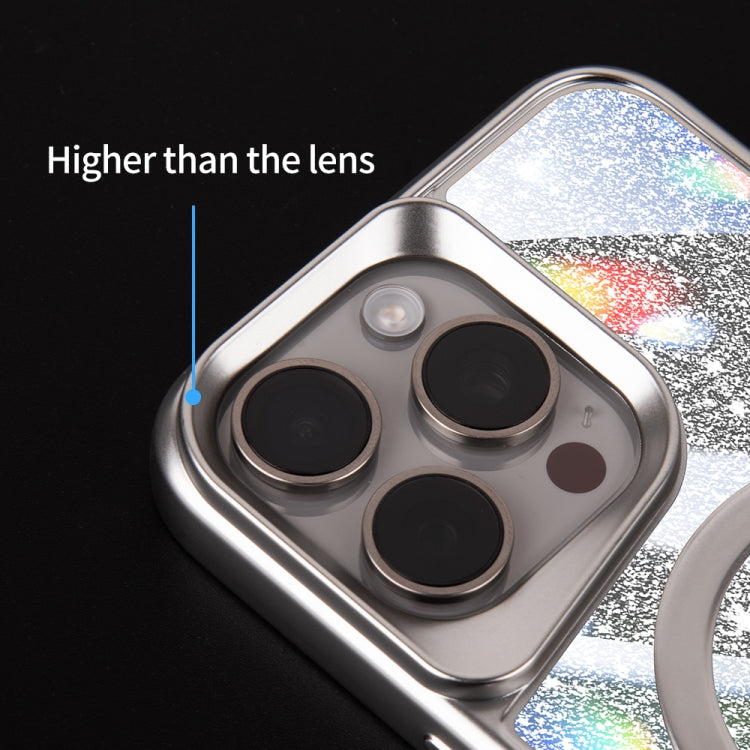 For iPhone 13 Pro Max Blade MagSafe Magnetic Gradient Glitter PC Phone Case(Silver White) - iPhone 13 Pro Max Cases by buy2fix | Online Shopping UK | buy2fix