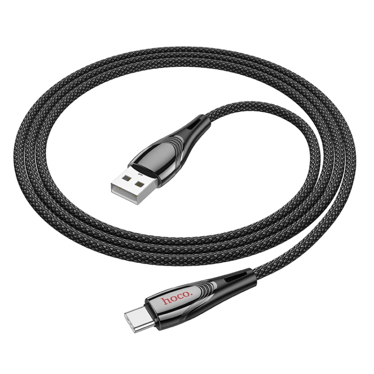 hoco U133 Type-C / USB-C to USB-A Braided Charging Data Cable, Length:1.2m(Black) - USB-C & Type-C Cable by hoco | Online Shopping UK | buy2fix