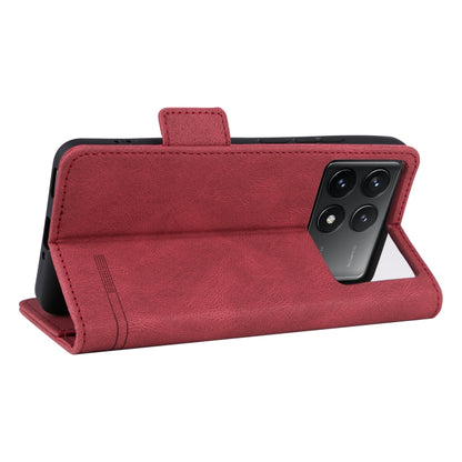 For Redmi K70 / K70 Pro Magnetic Clasp Leather Phone Case(Red) - Xiaomi Cases by buy2fix | Online Shopping UK | buy2fix