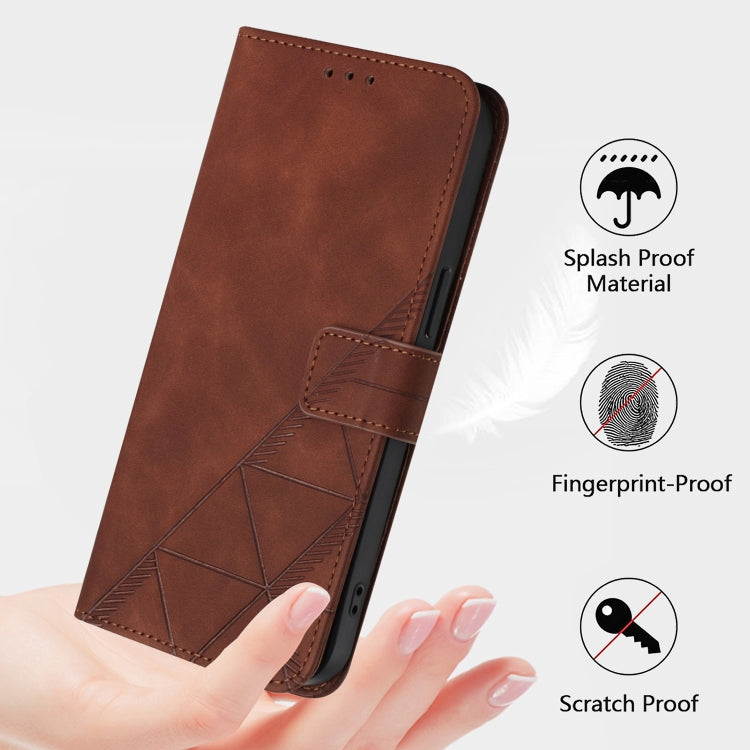 For Blackview Wave 6C Crossbody 3D Embossed Flip Leather Phone Case(Brown) - More Brand by buy2fix | Online Shopping UK | buy2fix