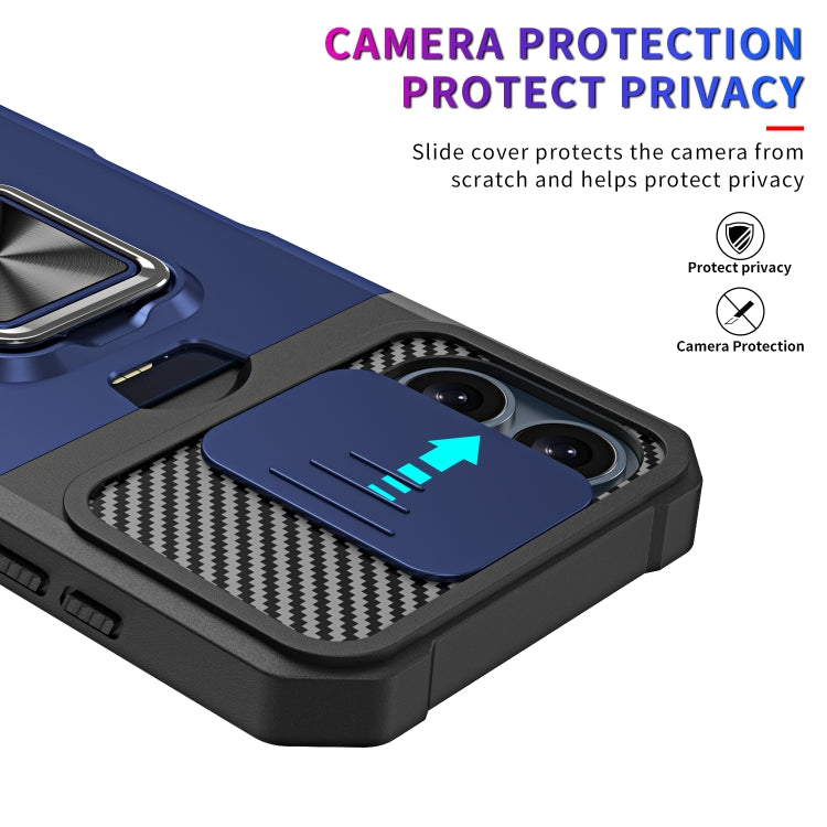 For iPhone 16 Camera Shield Card Slot PC+TPU Phone Case(Black) - iPhone 16 Cases by buy2fix | Online Shopping UK | buy2fix