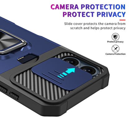 For iPhone 16 Camera Shield Card Slot PC+TPU Phone Case(Black) - iPhone 16 Cases by buy2fix | Online Shopping UK | buy2fix