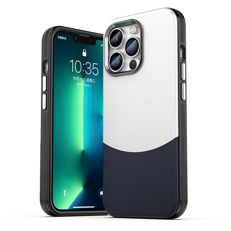 For iPhone 13 Pro Leather Texture MagSafe Magnetic TPU + PC Phone Case(Dark Blue) - iPhone 13 Pro Cases by buy2fix | Online Shopping UK | buy2fix