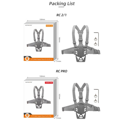 For DJI RC 2 / 1 Sunnylife Remote Control Waist Support Bracket Chest Strap(Grey) - Holder Series by Sunnylife | Online Shopping UK | buy2fix