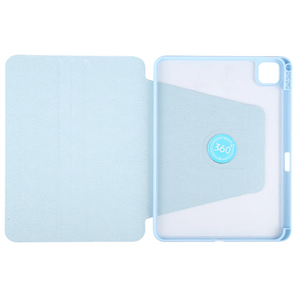 For iPad Pro 13 2024 GEBEI Acrylic TPU 3-folding Rotating Smart Tablet Leather Case withh Pen Slot(Sky Blue) - iPad Pro 13 2024 Cases by GEBEI | Online Shopping UK | buy2fix