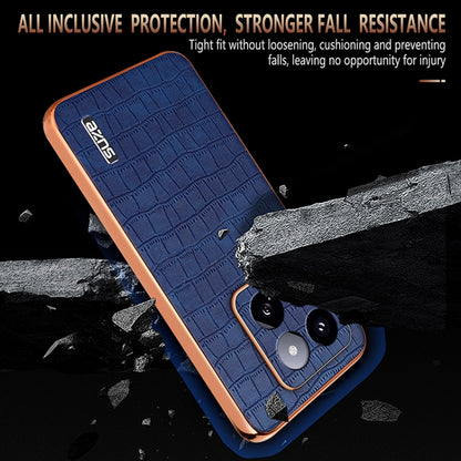 For Xiaomi 14 Pro AZNS Electroplated Frame Crocodile Texture Full Coverage Phone Case(Green) - 14 Pro Cases by AZNS | Online Shopping UK | buy2fix