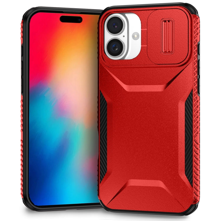 For iPhone 16 Sliding Camshield Phone Case(Red) - iPhone 16 Cases by buy2fix | Online Shopping UK | buy2fix