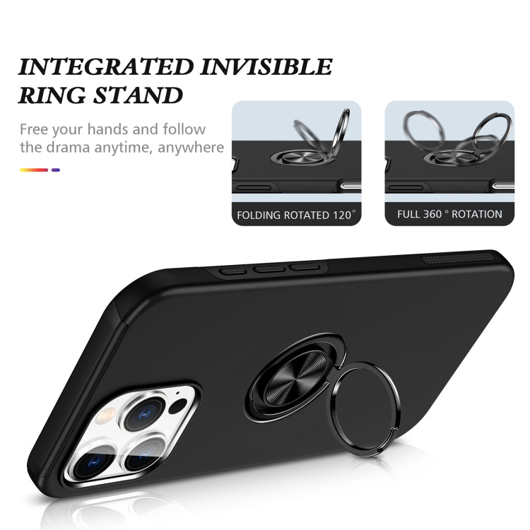 For iPhone 16 Plus Magnetic Ring Holder Phone Case(Black) - iPhone 16 Plus Cases by buy2fix | Online Shopping UK | buy2fix