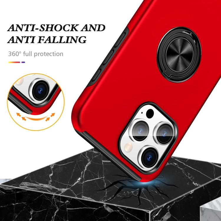 For iPhone 16 Pro Max Magnetic Ring Holder Phone Case(Red) - iPhone 16 Pro Max Cases by buy2fix | Online Shopping UK | buy2fix