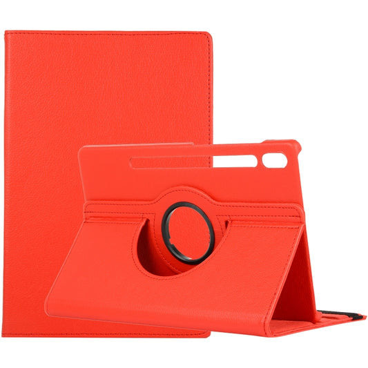 For Samsung Galaxy Tab S7 T870 2020 / Tab S8 Litchi Texture Horizontal Flip 360 Degrees Rotation Leather Case with Holder(Red) - Other Galaxy Tab PC by buy2fix | Online Shopping UK | buy2fix