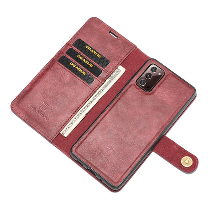 For Samsung Galaxy Note20 DG.MING Crazy Horse Texture Flip Detachable Magnetic Leather Case with Holder & Card Slots & Wallet(Red) - Galaxy Note20 Cases by DG.MING | Online Shopping UK | buy2fix