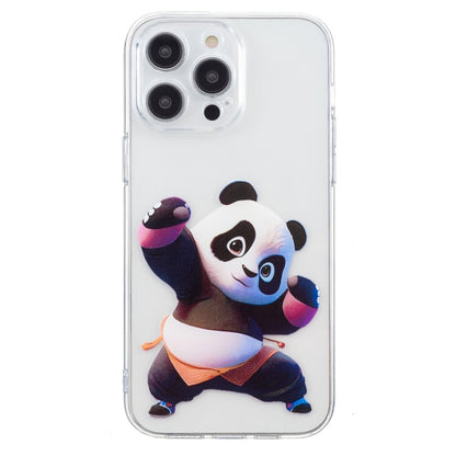 For iPhone 16 Pro Colored Drawing Pattern Transparent TPU Phone Case(Panda) - iPhone 16 Pro Cases by buy2fix | Online Shopping UK | buy2fix