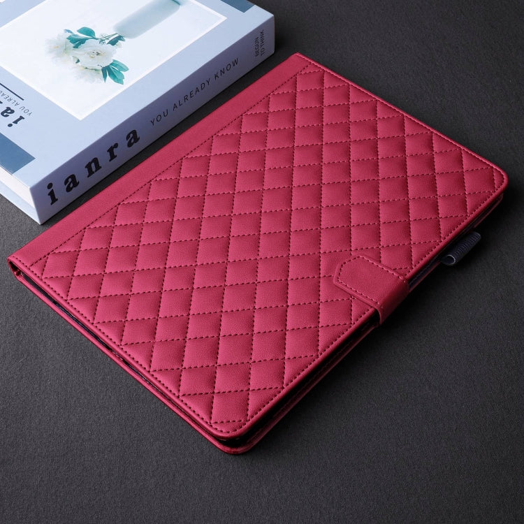 For Lenovo Tab M11 / Xiaoxin Pad 11 2024 Rhombus Lattice Leather Tablet Case(Red) - Lenovo by buy2fix | Online Shopping UK | buy2fix