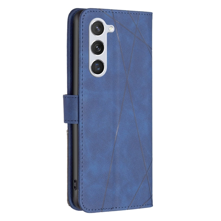 For Samsung Galaxy S25 5G Magnetic Buckle Rhombus Texture Leather Phone Case(Blue) - Galaxy S25 5G Cases by buy2fix | Online Shopping UK | buy2fix