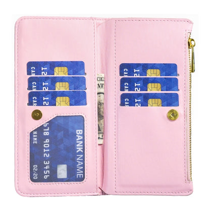 For Samsung Galaxy S25 5G Diamond Lattice Zipper Wallet Leather Flip Phone Case(Pink) - Galaxy S25 5G Cases by buy2fix | Online Shopping UK | buy2fix