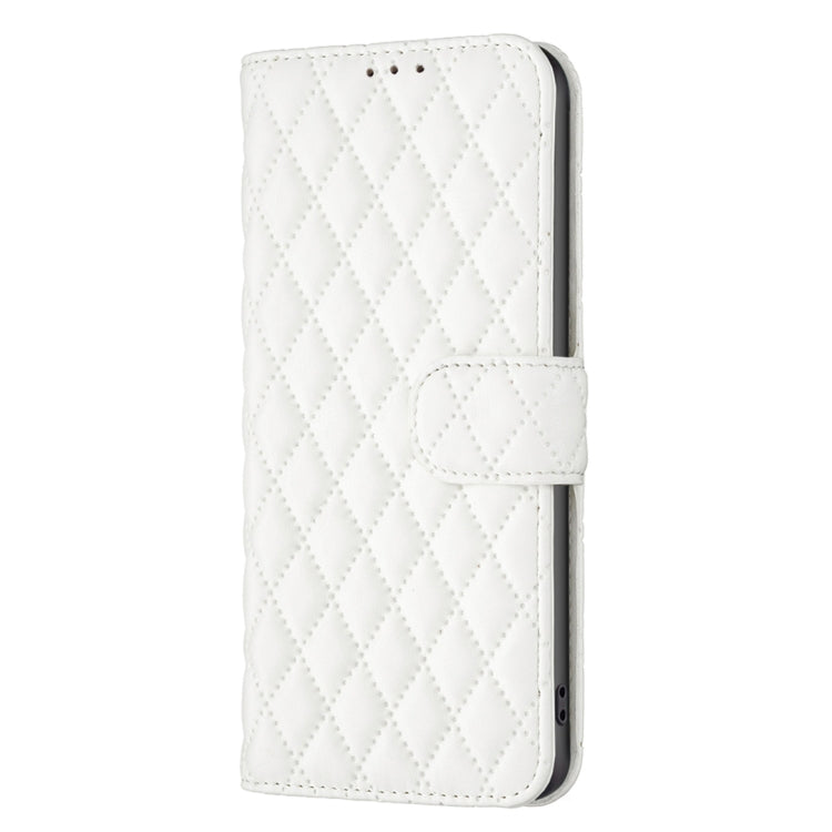 For Samsung Galaxy S25+ 5G Diamond Lattice Wallet Flip Leather Phone Case(White) - Galaxy S25+ 5G Cases by buy2fix | Online Shopping UK | buy2fix