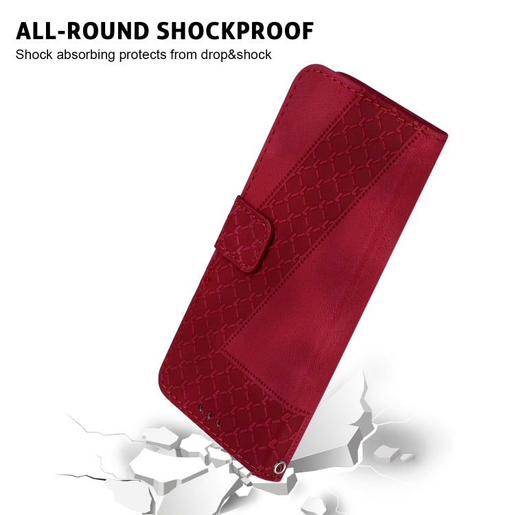 For Xiaomi Redmi K70 / K70 Pro Seven-shaped Embossed Leather Phone Case(Red) - K70 Cases by buy2fix | Online Shopping UK | buy2fix