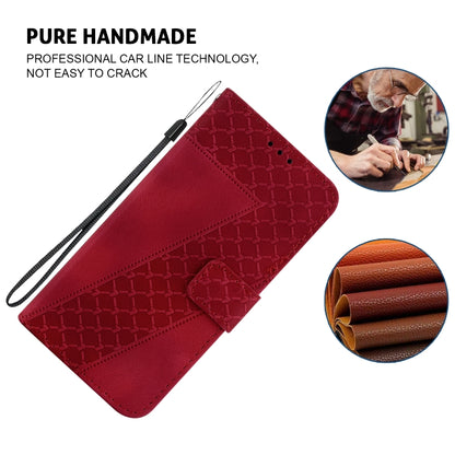 For Xiaomi Redmi K70 / K70 Pro Seven-shaped Embossed Leather Phone Case(Red) - K70 Cases by buy2fix | Online Shopping UK | buy2fix