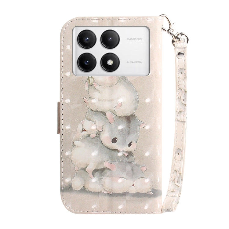 For Xiaomi Redmi K70 Pro / K70 3D Colored Flip Leather Phone Case(Squirrels) - K70 Cases by buy2fix | Online Shopping UK | buy2fix