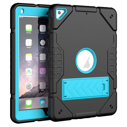 For iPad 9.7 2018 / Air / Air 2 Armor Holder Silicone Hybrid PC Tablet Case(Black Blue) - iPad 9.7 (2018) & (2017) Cases by buy2fix | Online Shopping UK | buy2fix