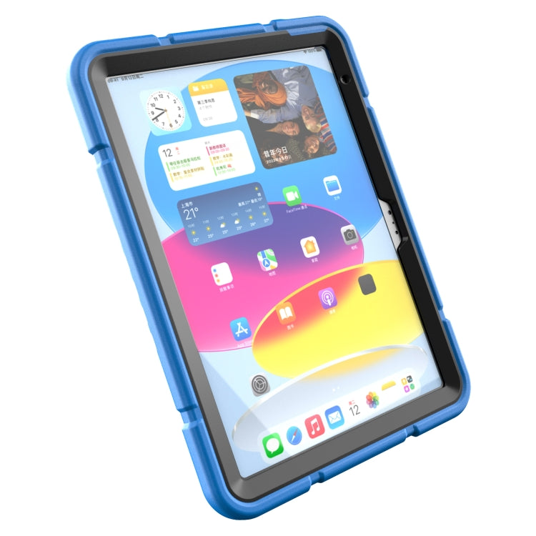 For iPad Air 2022 / 2020 10.9 Armor Holder Silicone Hybrid PC Tablet Case(Blue) - iPad Air (2022) / (2020) 10.9 Cases by buy2fix | Online Shopping UK | buy2fix