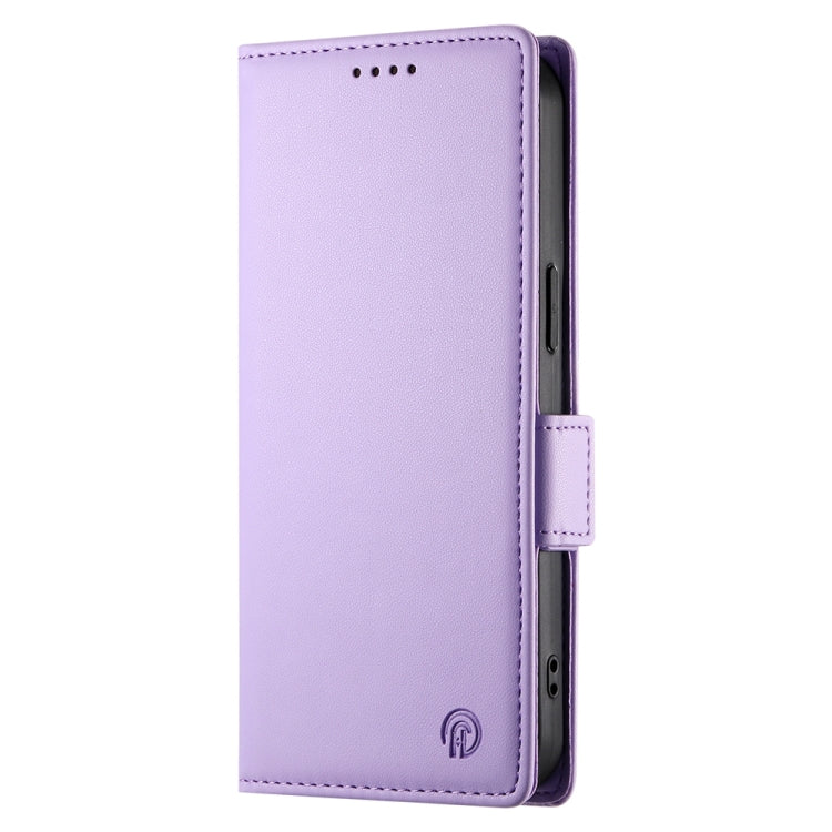 For iPhone 16 Pro Max Side Buckle Magnetic Frosted Leather Phone Case(Purple) - iPhone 16 Pro Max Cases by buy2fix | Online Shopping UK | buy2fix