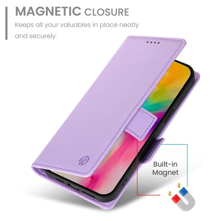 For iPhone 16 Pro Max Side Buckle Magnetic Frosted Leather Phone Case(Purple) - iPhone 16 Pro Max Cases by buy2fix | Online Shopping UK | buy2fix